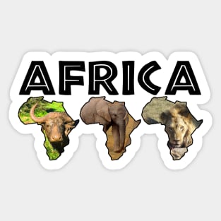 Africa Wildlife Continent Trio Sticker